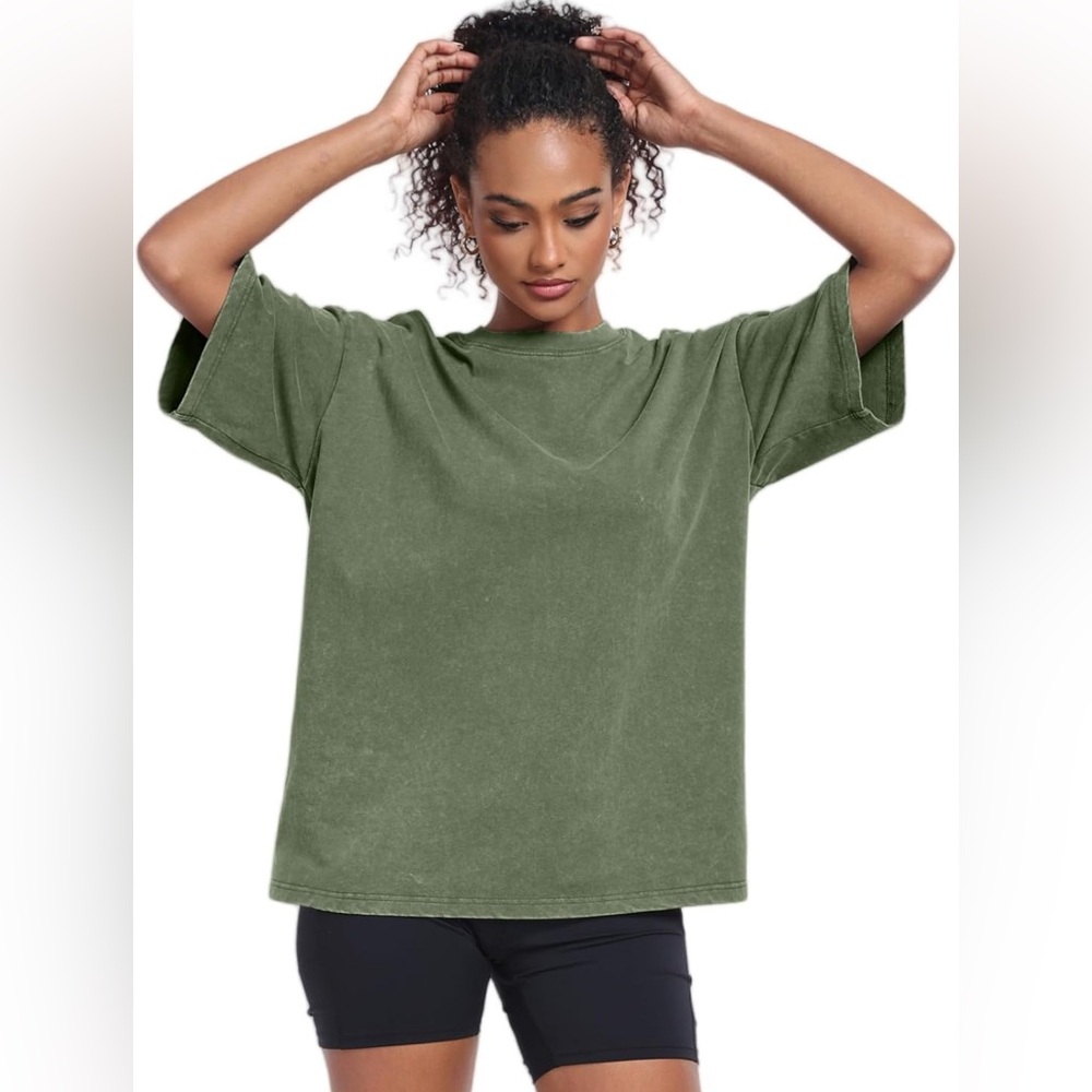 Vintage Washed Oversized Army Green T-Shirt